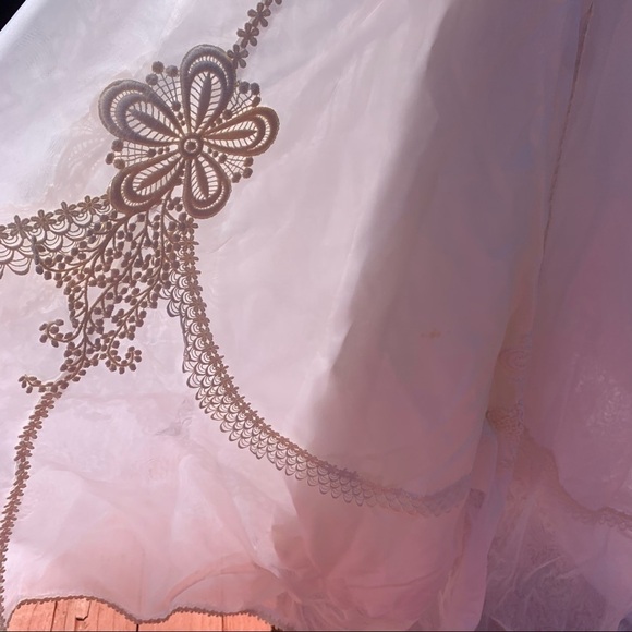 Bridal Vintage 1970s high neck long sleeve wedding dress & veils small - Picture 9 of 17